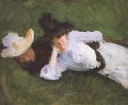 John Singer Sargent Two Girls on a Lawn (mk18) oil painting artist